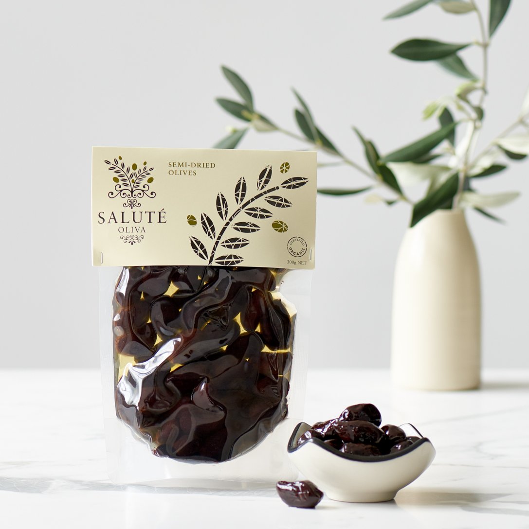 Salute 150g Semi-Dried Olives in vacuum pouches
